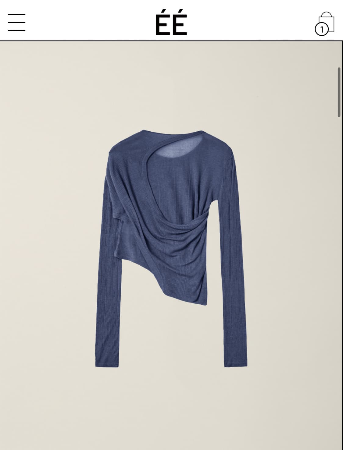 ee 트위스트 티셔츠 네이비 M 상품이미지1