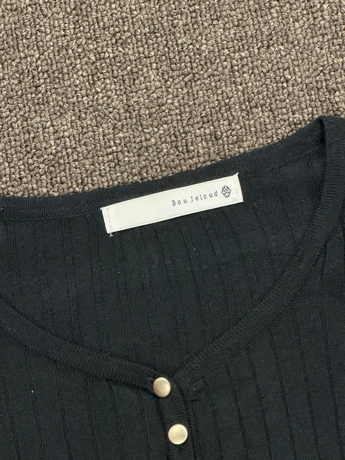OS)Japanese vintage 여성 v넥 버튼 골지 롱슬리브 상품이미지3