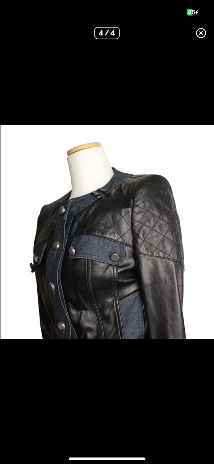 제시뉴욕 블랙 램스킨 데님 트림 자켓 44,55 상품이미지4
