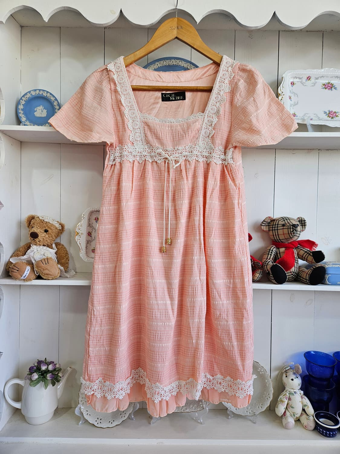 세실맥비 레이스 핑크 원피스 상품이미지1