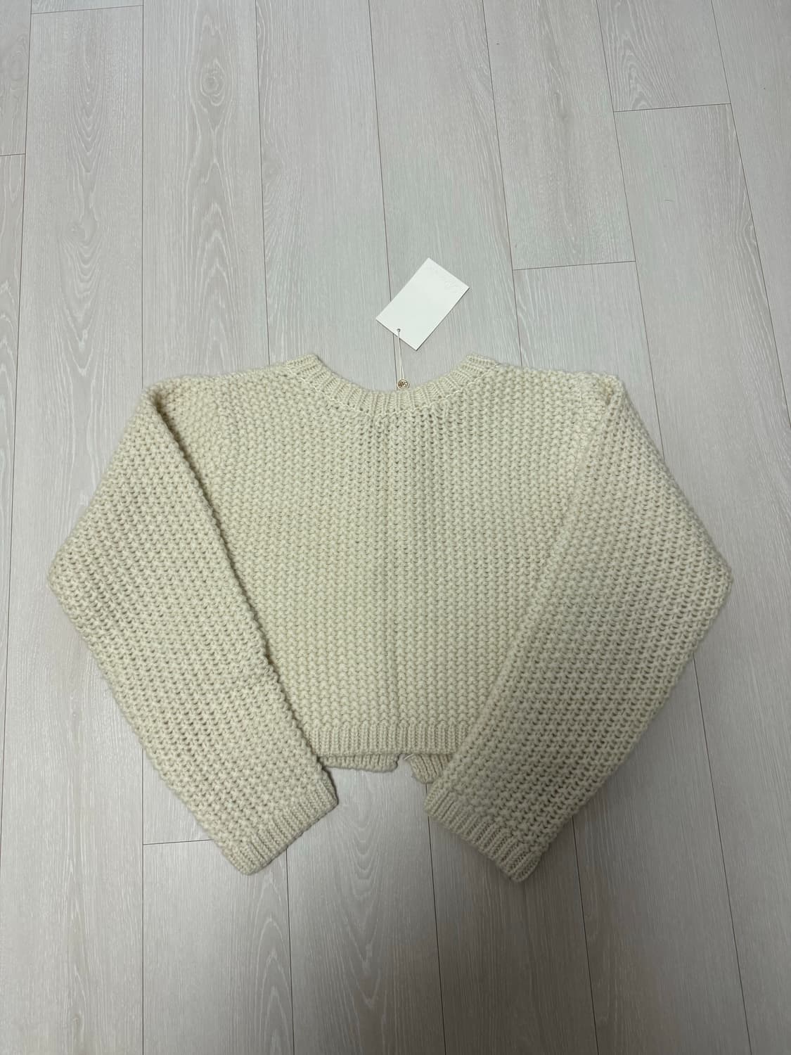 리본빛 테디 니트 가디건 아이보리 (새상품) 상품이미지10