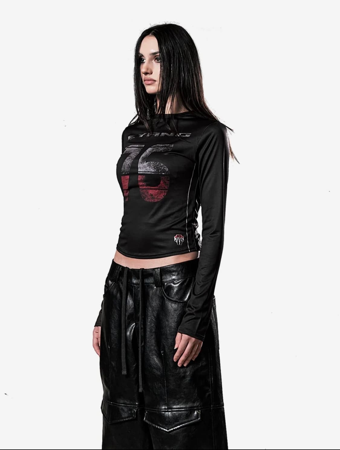 이양 레이싱 롱슬리브 탑  /보헤미안서울배드블러드블랙업스컬프터 상품이미지2