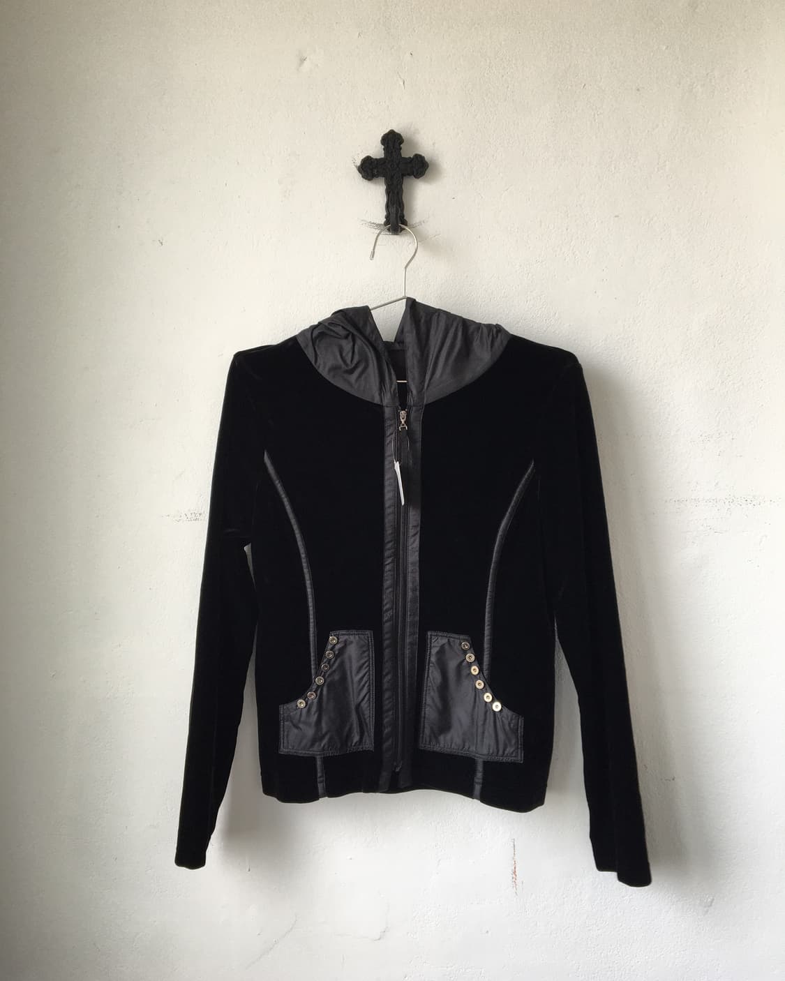 Glossy layer velvet hood zip up 상품이미지2