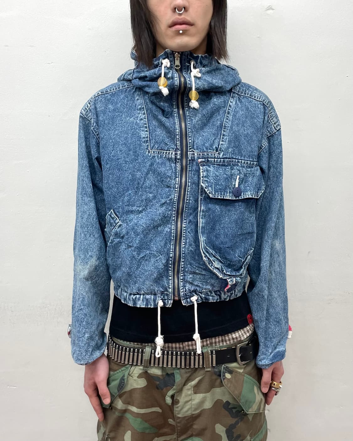 Highneck Pocket Reversible Denim Jacket 상품이미지2