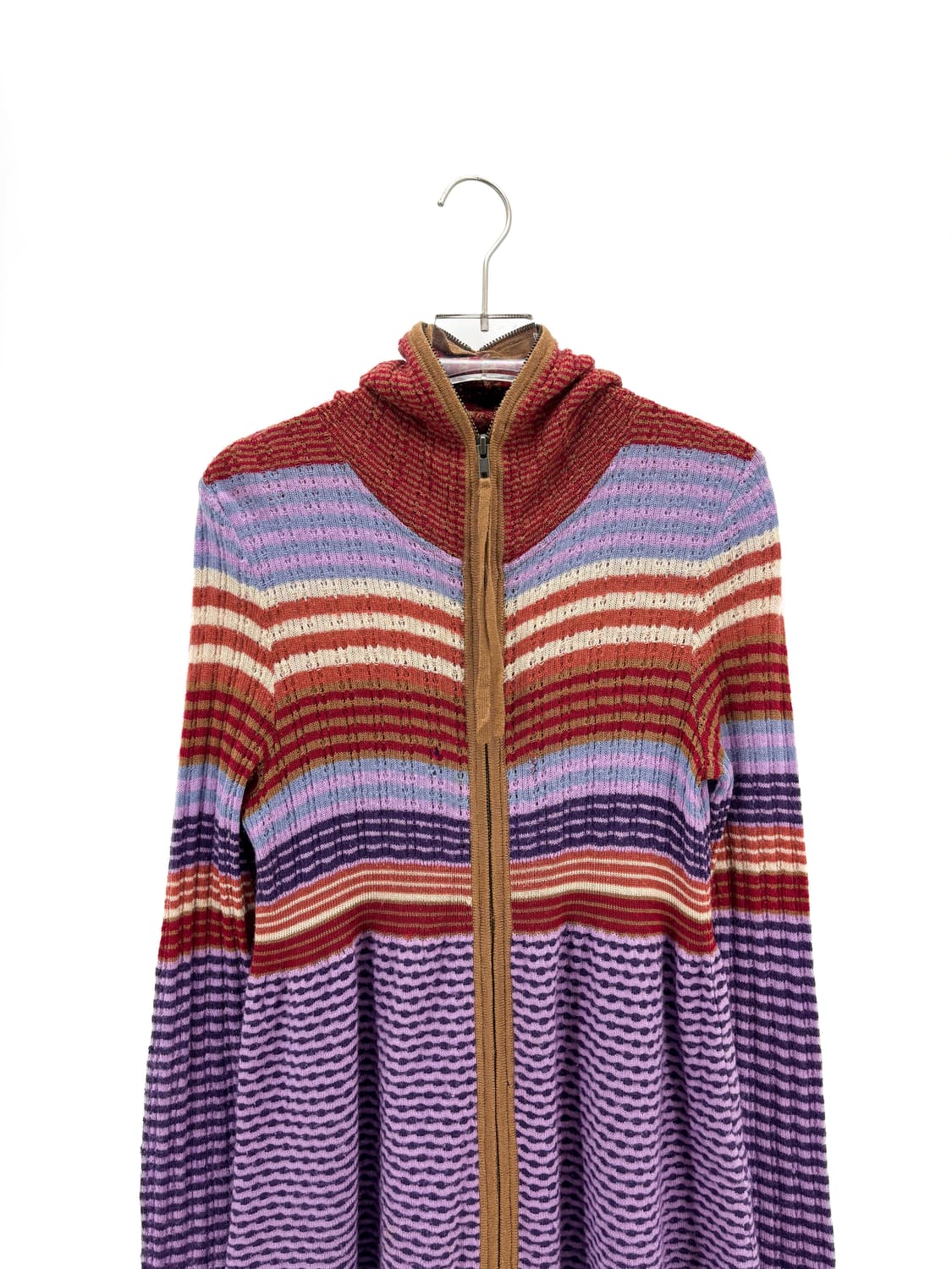 빈티지 울 블렌드 스트라이프 니트 집업 상품이미지3