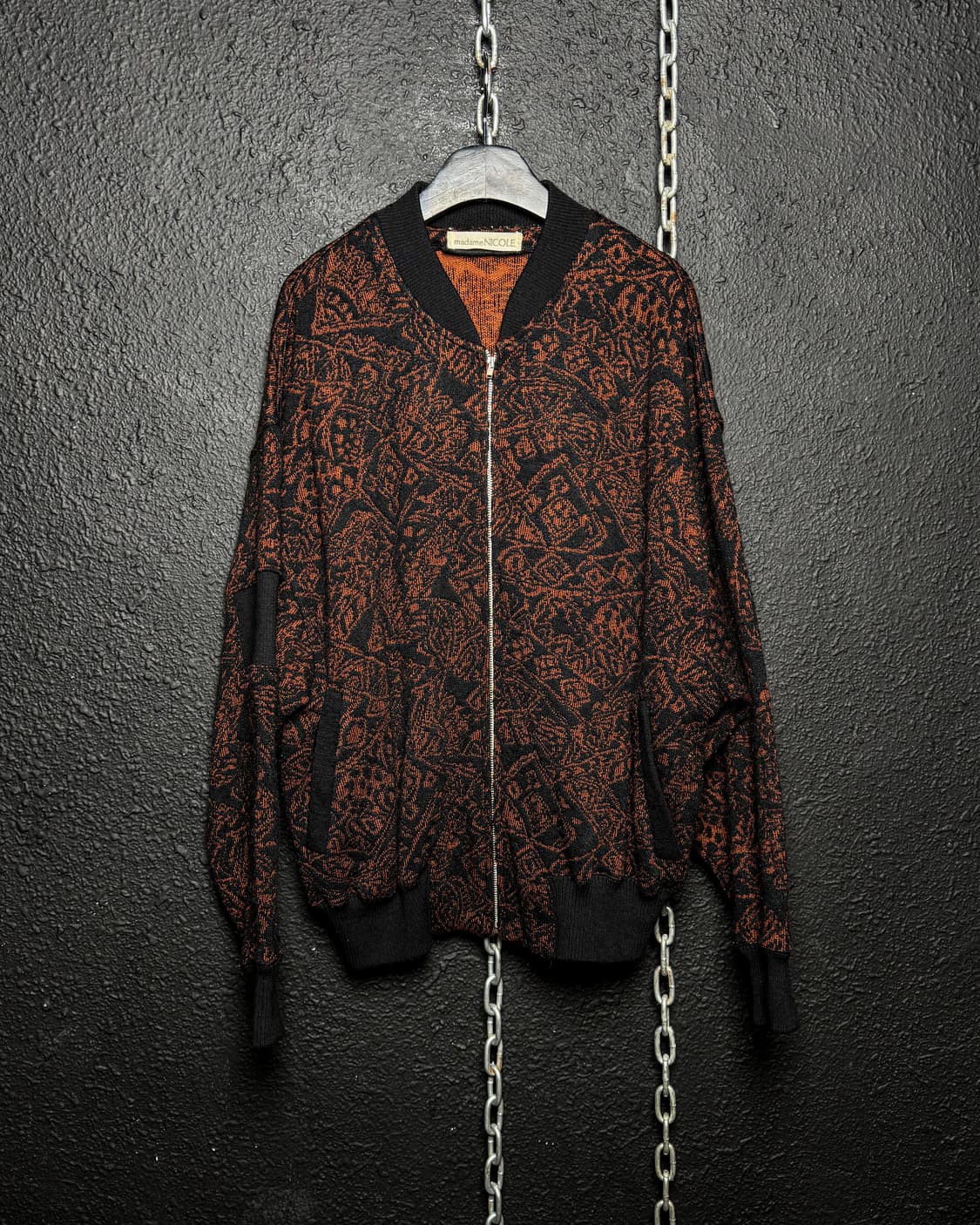 90‘s madame NICOLE-Jacquard Knit Zip-up 상품이미지1