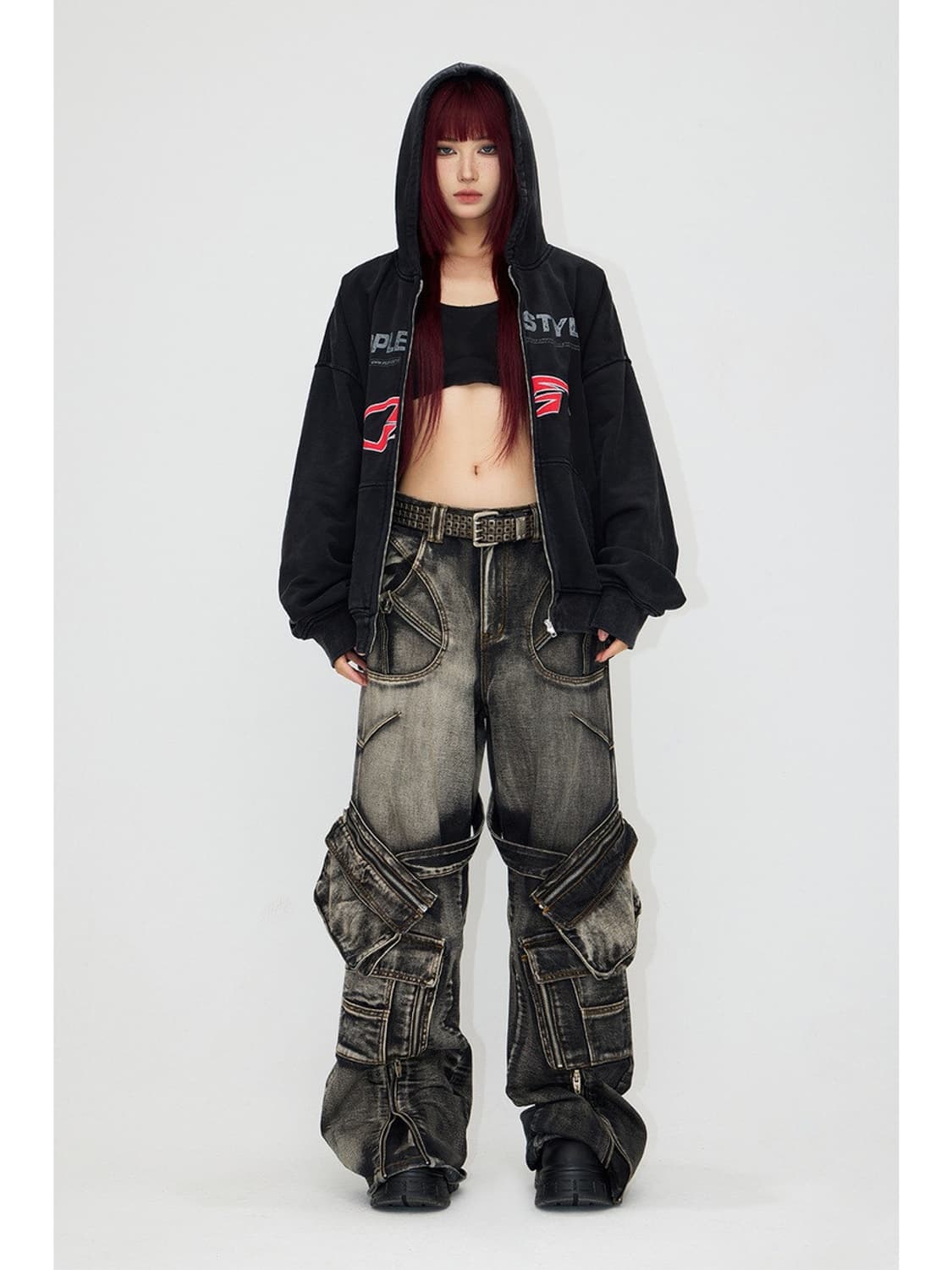 people style 스파이크 카고 팬츠 상품이미지2