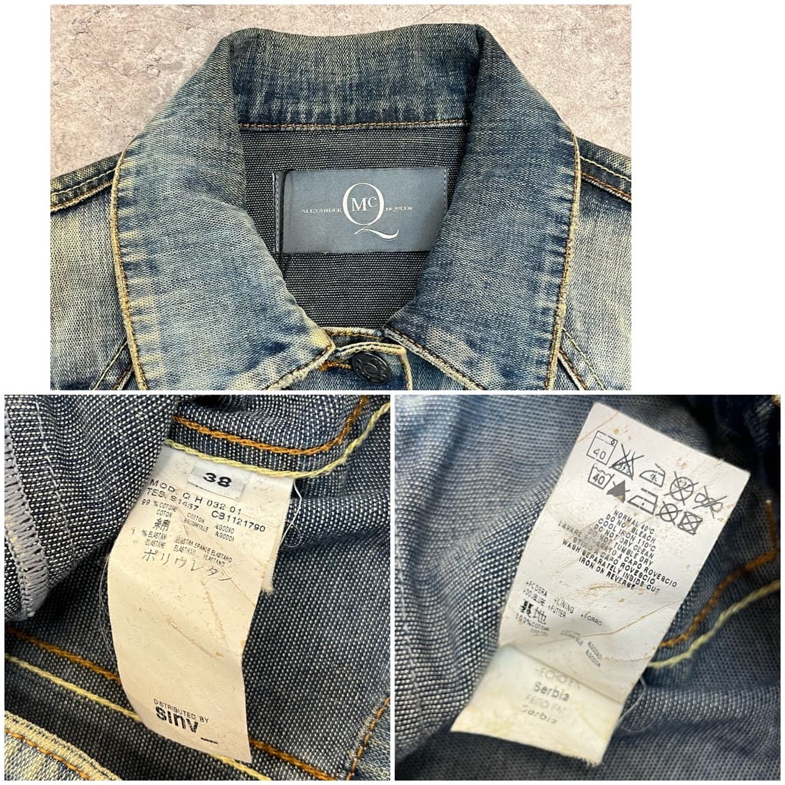 알렉산더 맥퀸 자수 데님자켓 38 #csz2454 상품이미지3