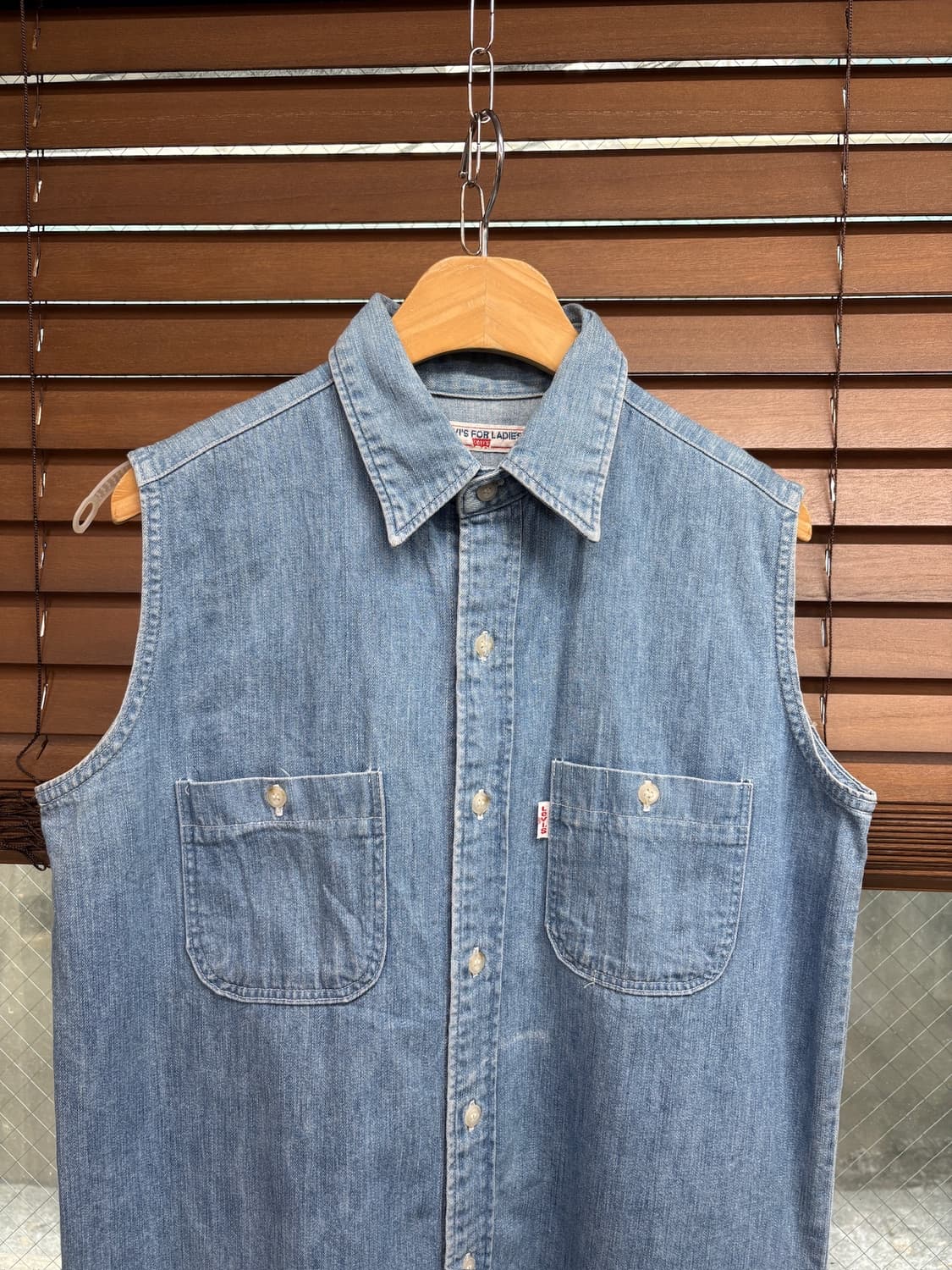 00s Levis 리바이스 빈티지 투포켓 데님 베스트 셔츠 상품이미지2