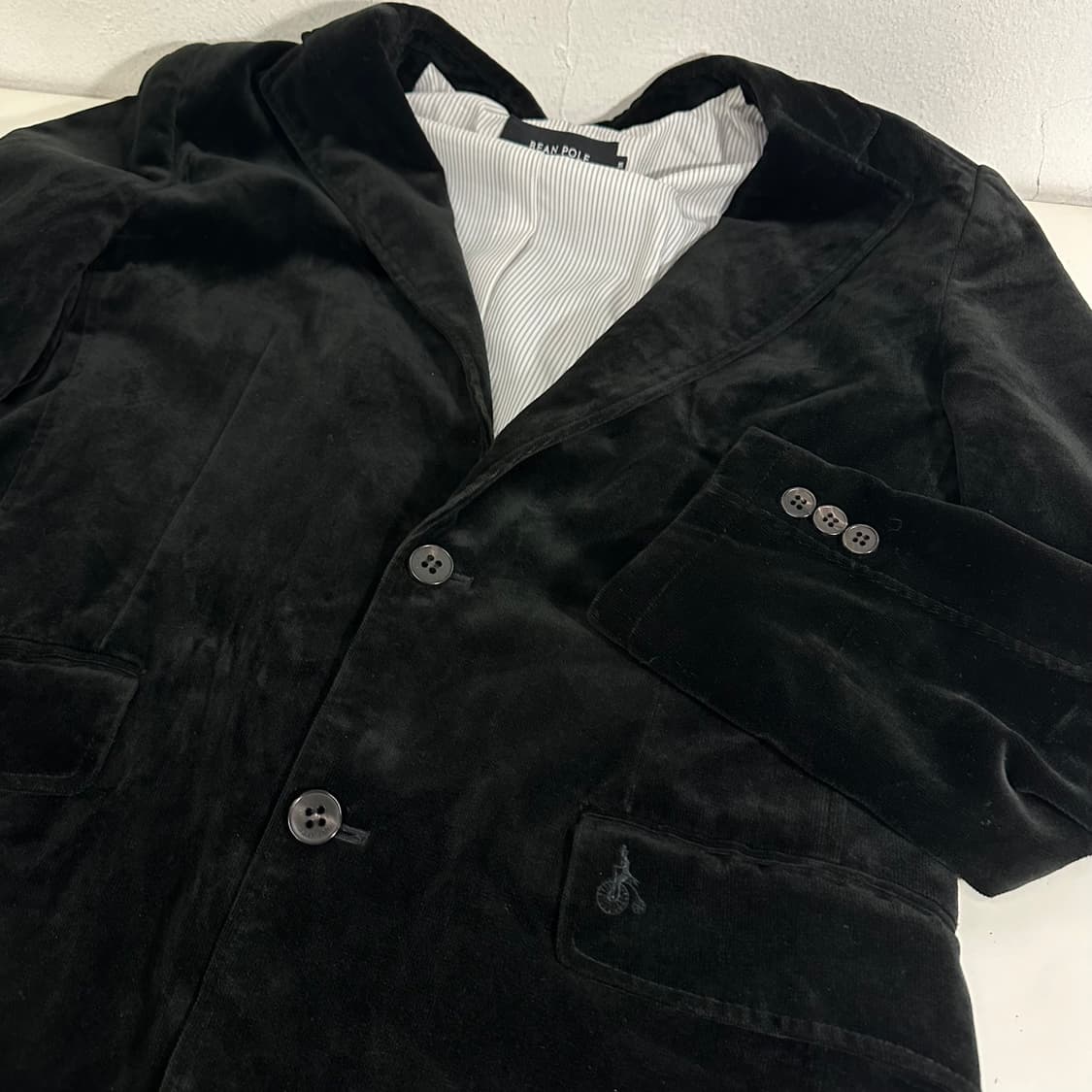 95 빈폴 블랙 유광 벨벳 블레이저 상품이미지2