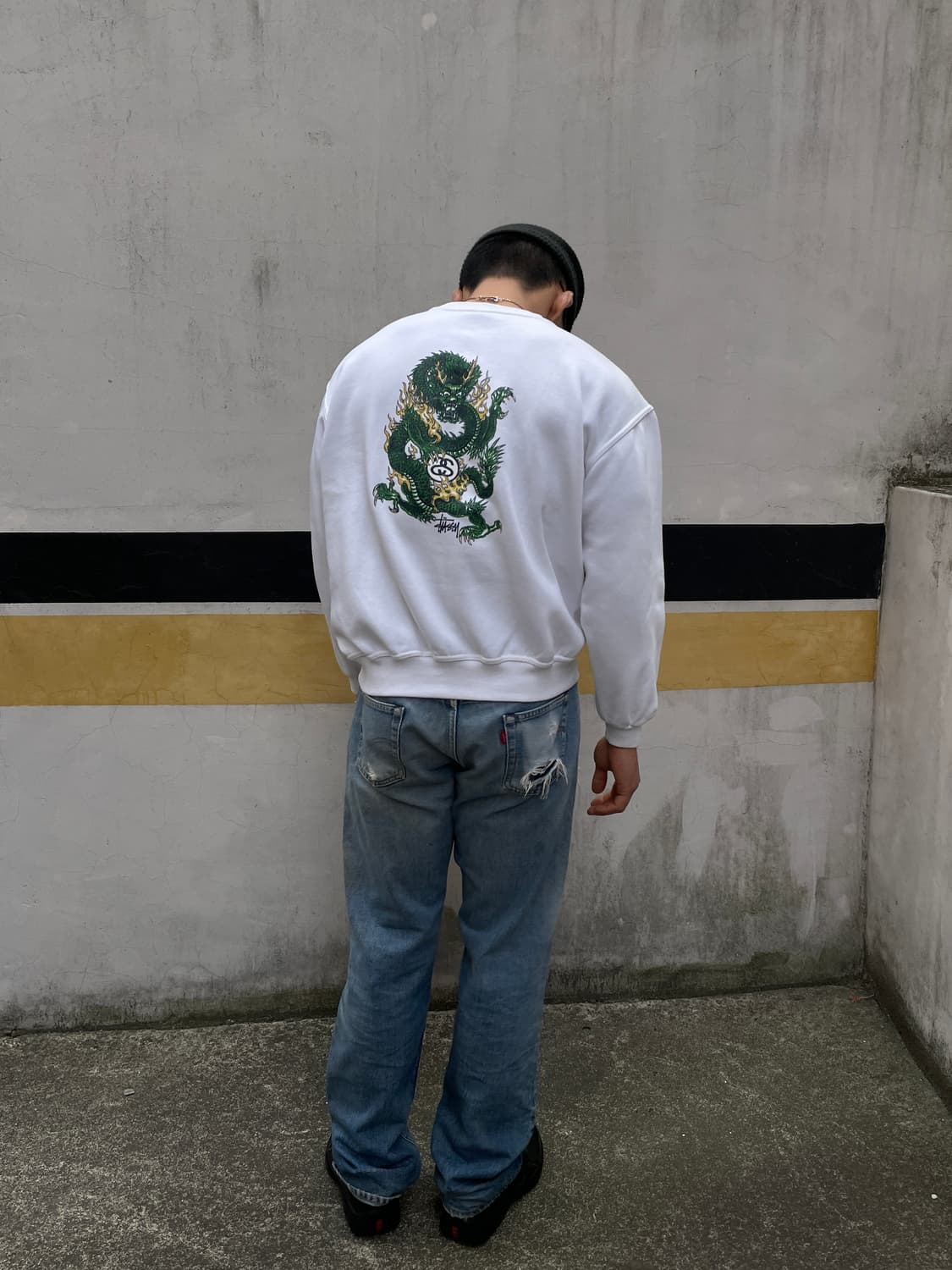 Rare!)90s Stussy USA Dragon Sweatshirt 상품이미지5
