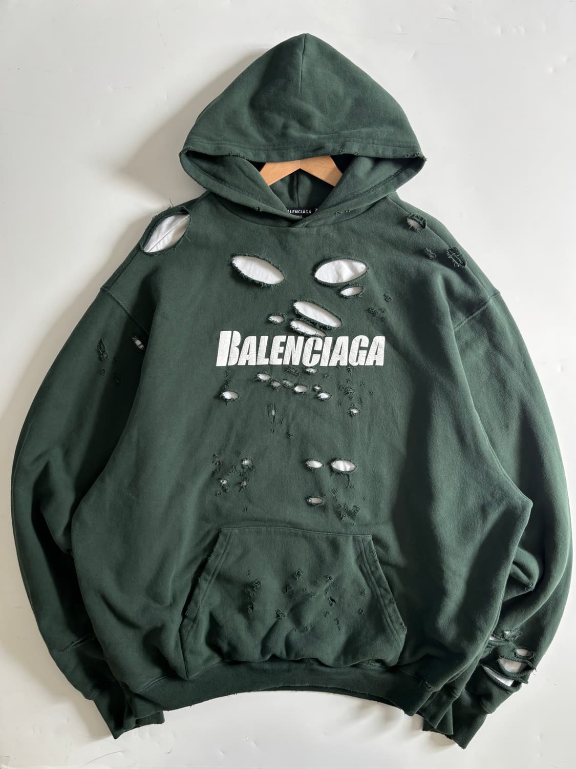 Balenciaga 발렌시아가 디스트로이드 오버사이즈 다크 그린 후드 ​ 상품이미지5