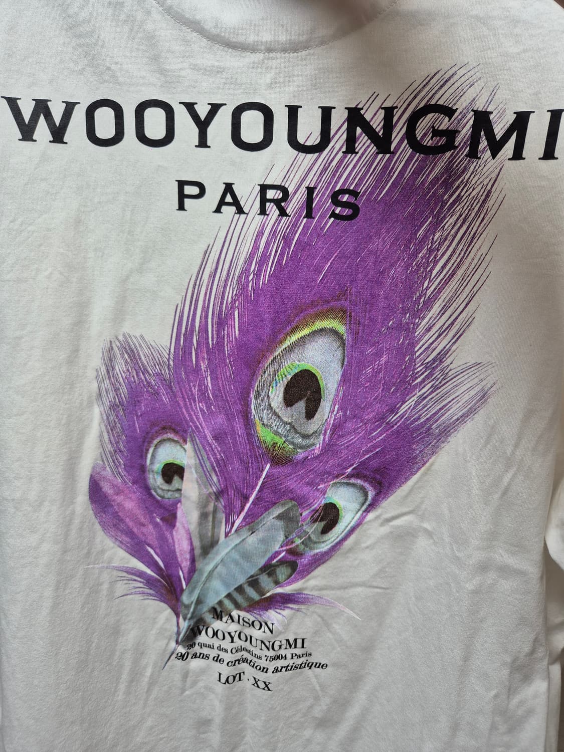 우영미 깃털 백로고 반팔 화이트 48 사이즈 L 상품이미지3