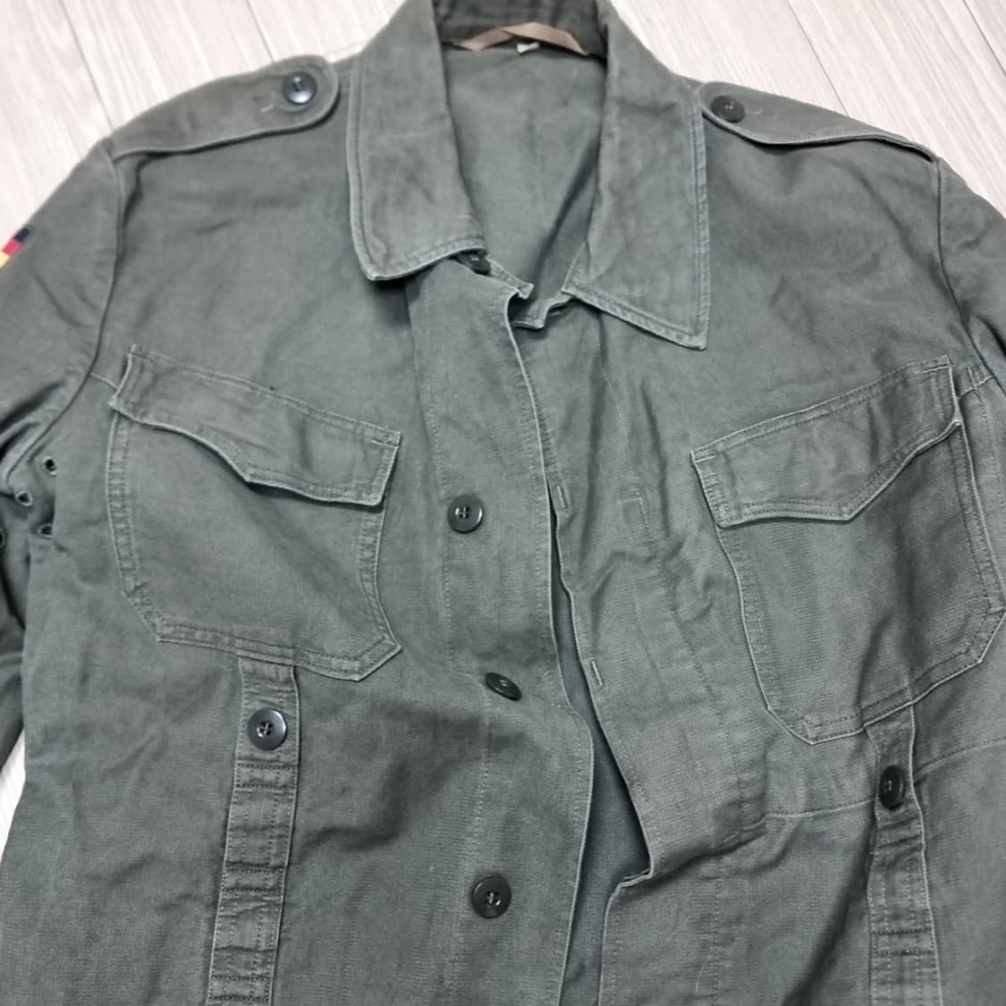 독일군 hbt 빈티지 야상 자켓 카키색 남방 스타일(100) 상품이미지2