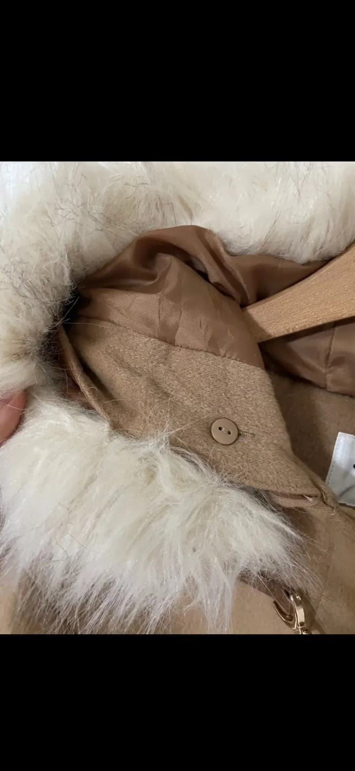 🦙[일본 빈티지] 베이지 털 후드 숏코트🧥 상품이미지8