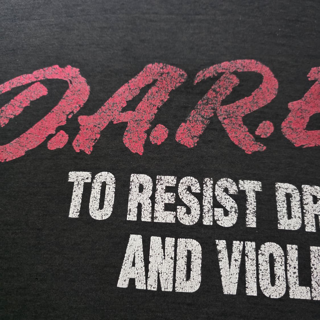 [XL] 90s 빈티지 DARE 티셔츠 블랙 1 ver. 하드페이드 상품이미지3