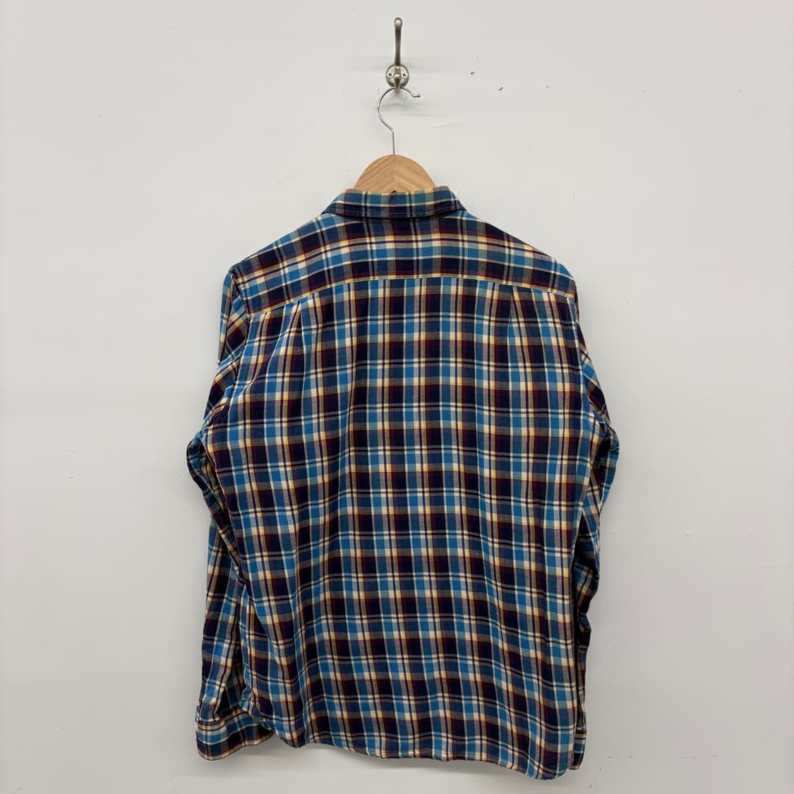 빔즈 체크 남방 셔츠 긴팔 공용 M 상품이미지4