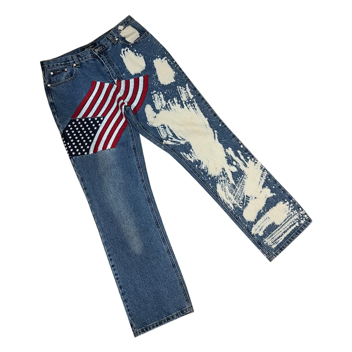 Sean John 션 존 빈티지 성조기 패츠워크 데님 팬츠 청바지 34 상품이미지1