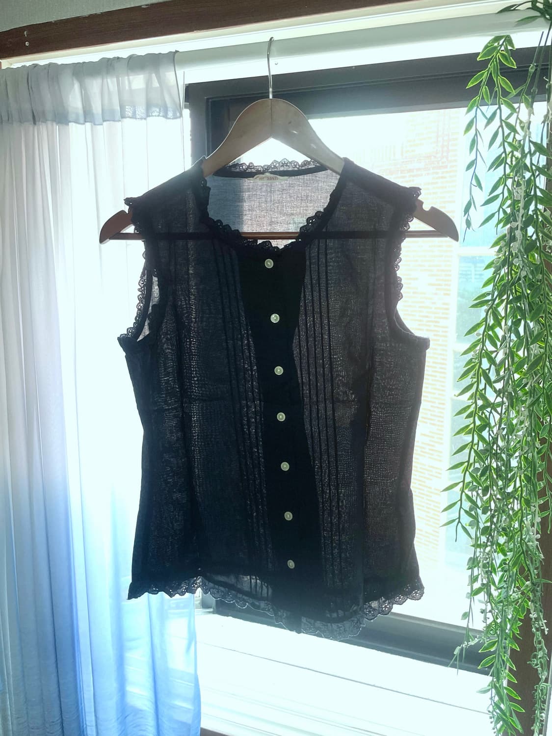 JP vintage black pintuck sleeveless 상품이미지1