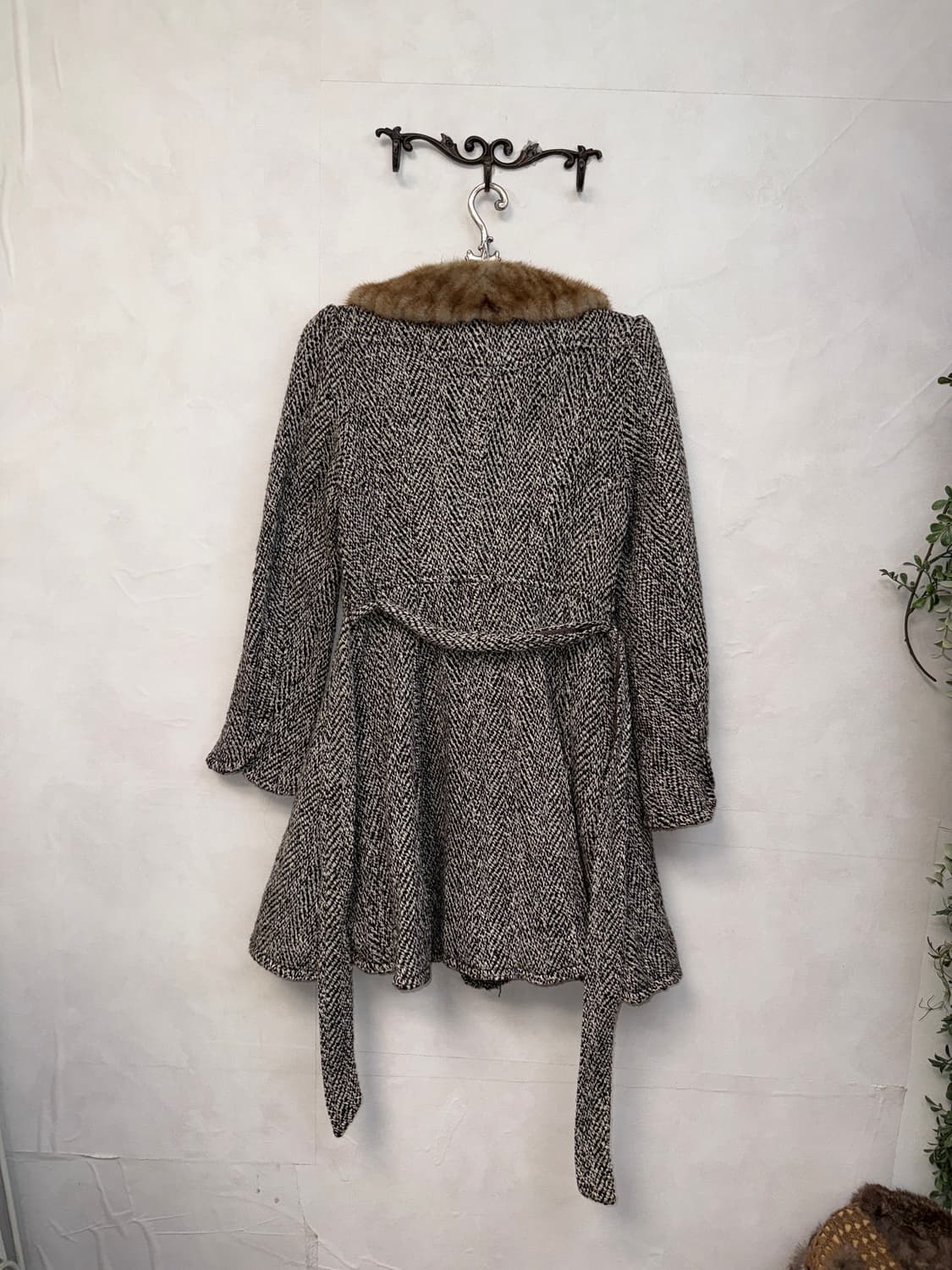 O’2ND brown mink fur silk detail coat 상품이미지3