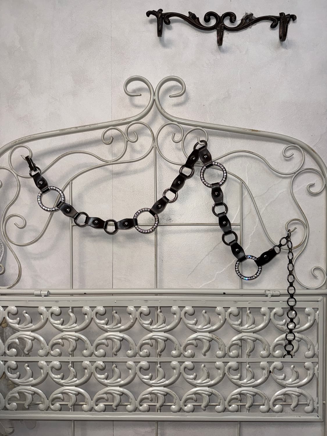 Dark brown ring cubic chain belt 상품이미지1