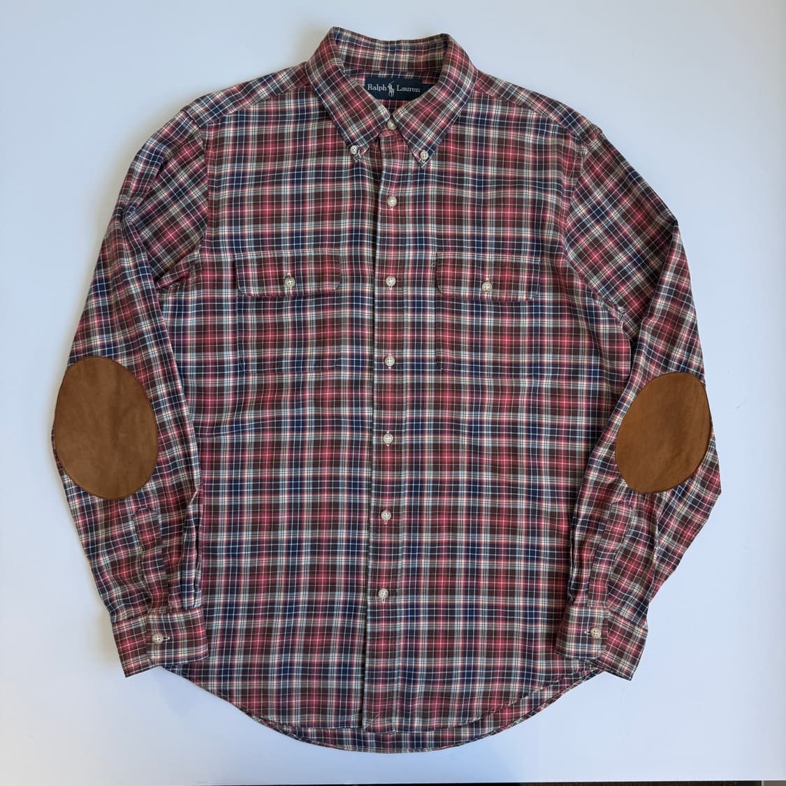 Polo 폴로 랄프로렌 그런지 타탄 체크 투포켓 스웨이드 엘보우 셔츠 상품이미지3