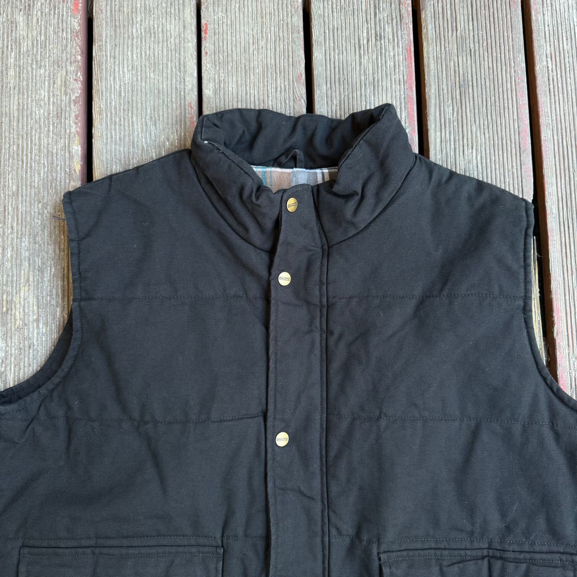 빈티지 워크 패딩 베스트 블랙 상품이미지2