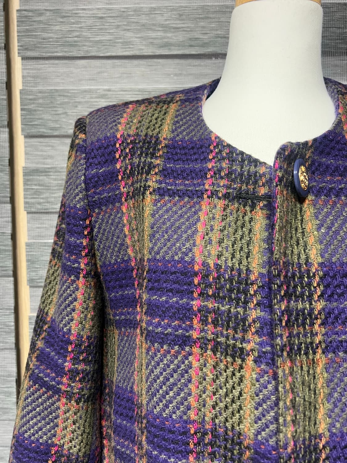 트위드 체크 자켓 (55-77가능)  상품이미지2