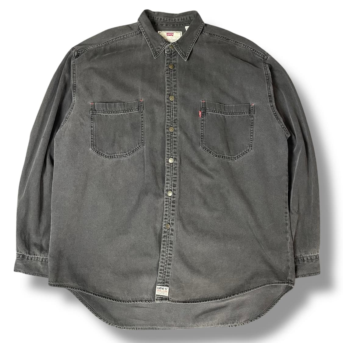 리바이스 00s 투포켓 레드탭 흑청 데님 셔츠 XL 상품이미지1
