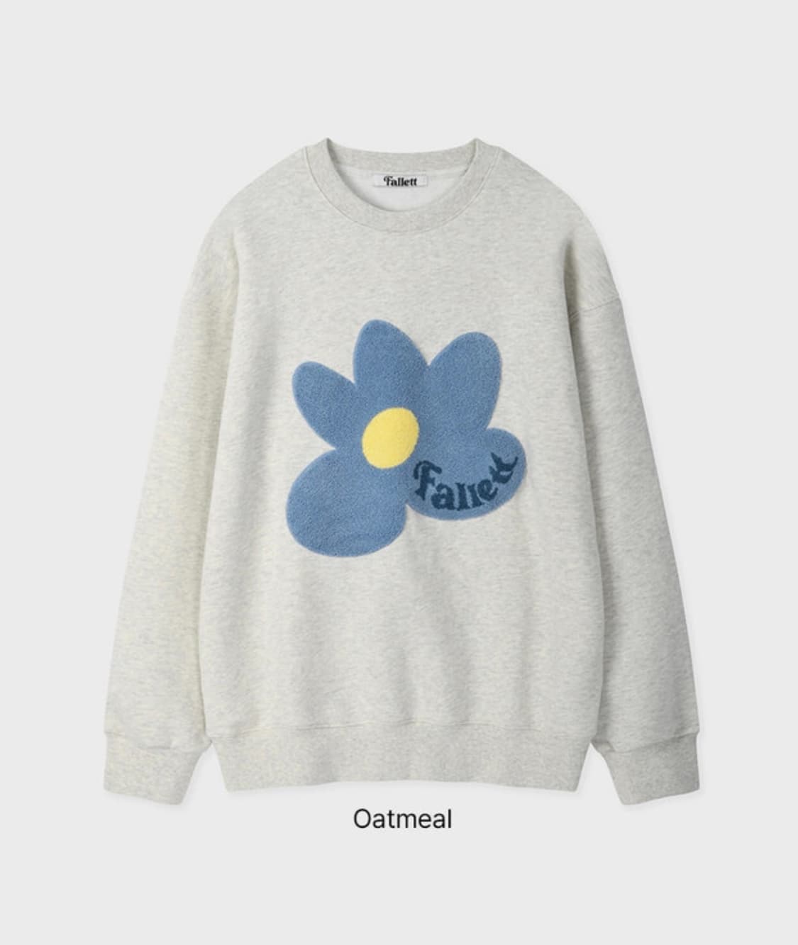 M) 팔렛 부클 플라워 맨투맨 오트밀 상품이미지3