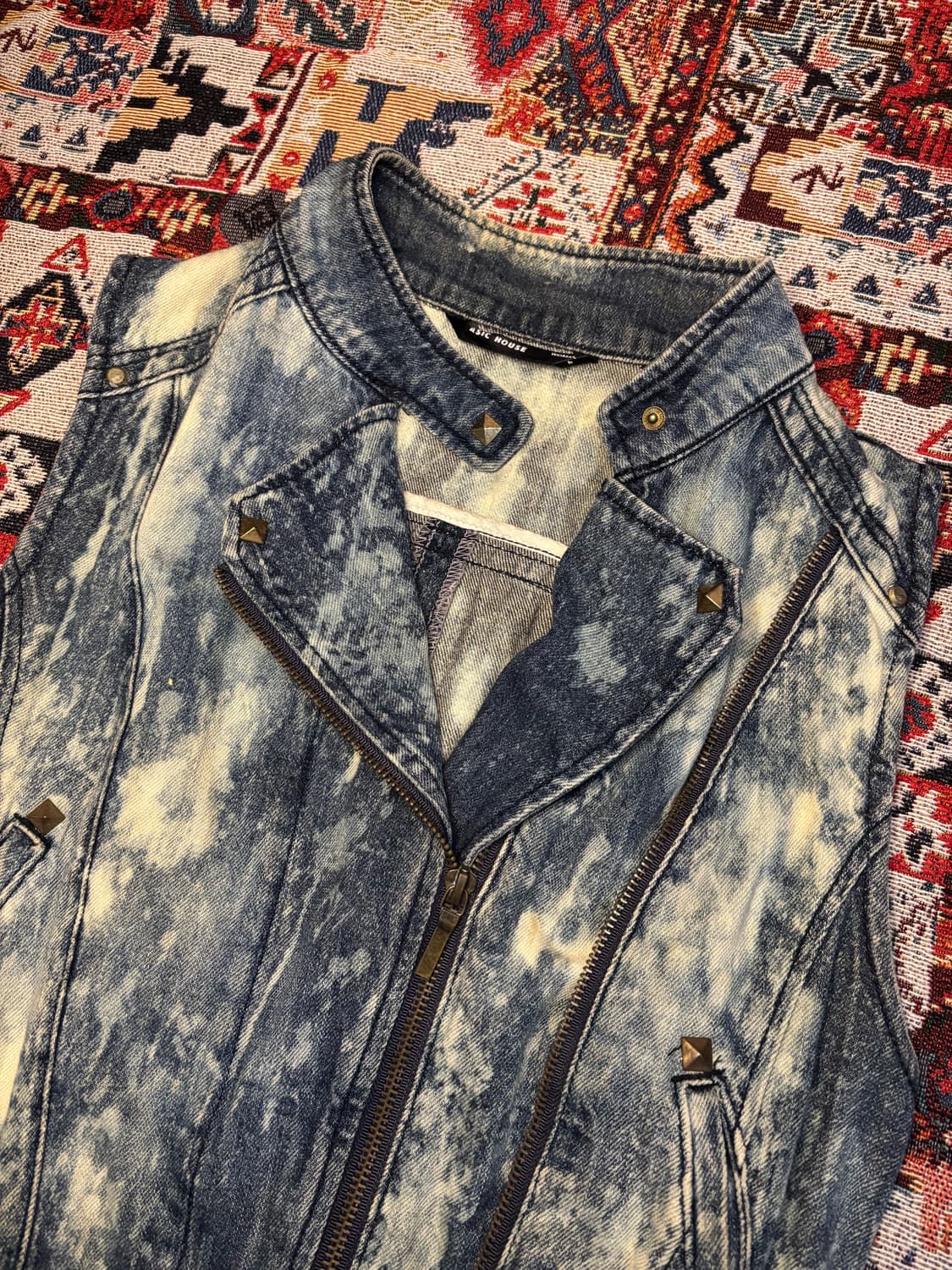 90s Vintage stone washing denim vest 상품이미지4