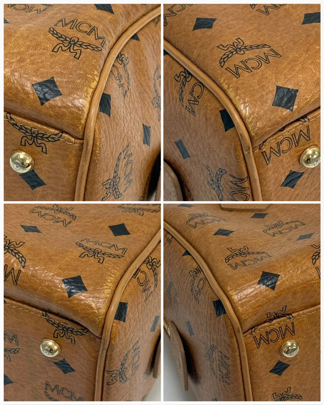 MCM Visetos Boston Bag Cognac 상품이미지10