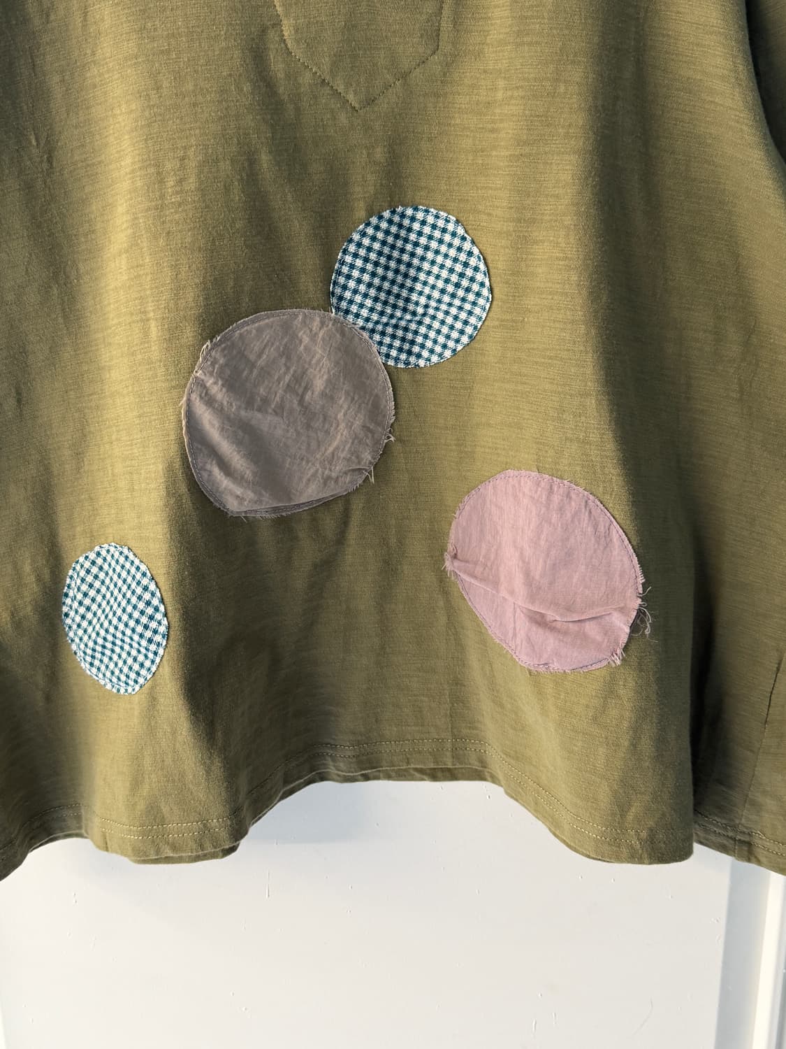 일본빈티지 패치워크 자수 반팔티 상품이미지6