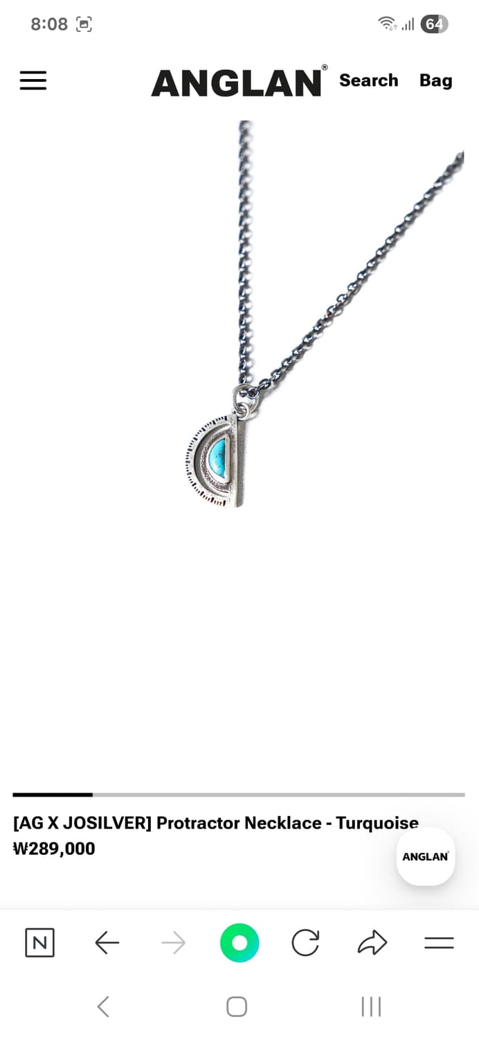 앵글런 조실버 터키석 목걸이 상품이미지1