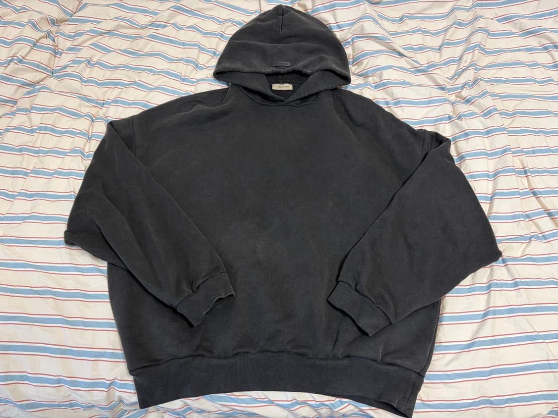 피어오브갓 8TH 프렌치 테리 8 백로고 후드 블랙 상품이미지6