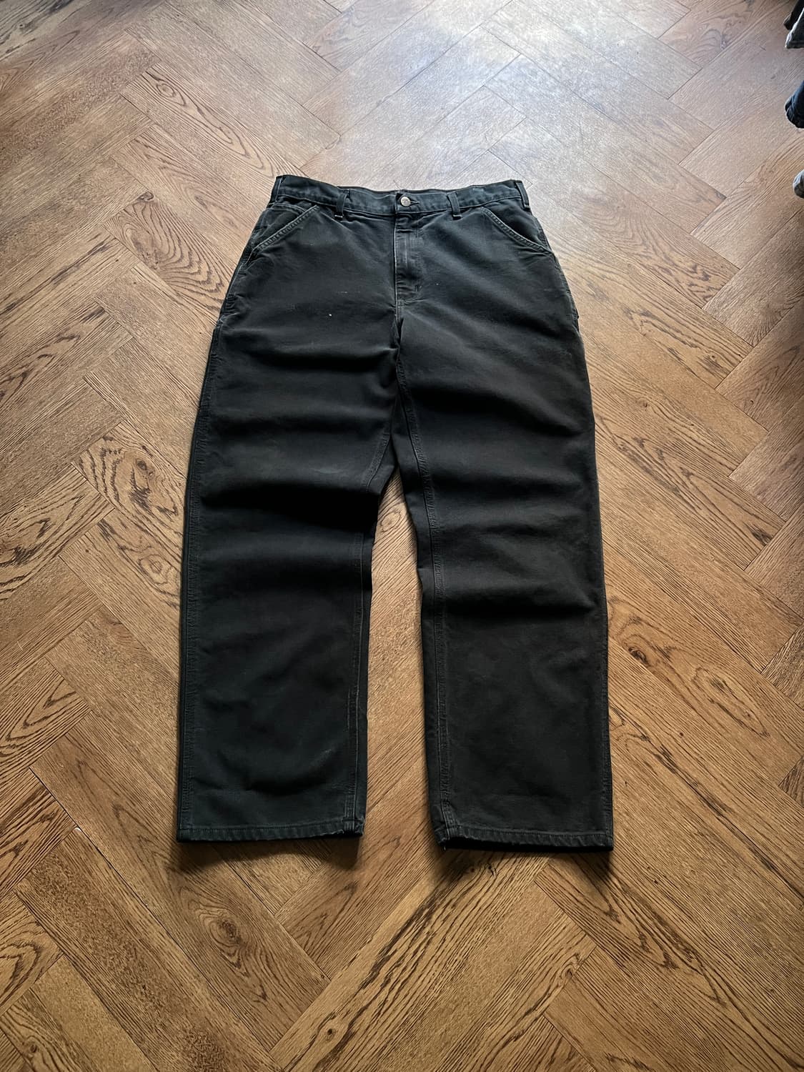 [34]칼하트 USA 빈티지 워싱 블랙 싱글니 카펜터 워크 팬츠 상품이미지2