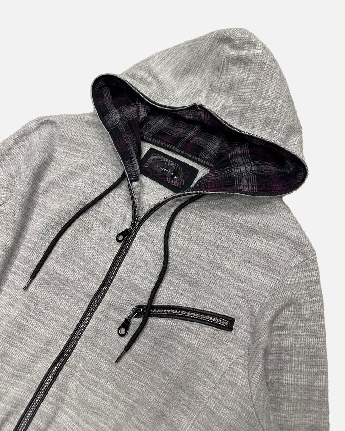 NOTA BENE grey waffle hood zip-up 상품이미지2