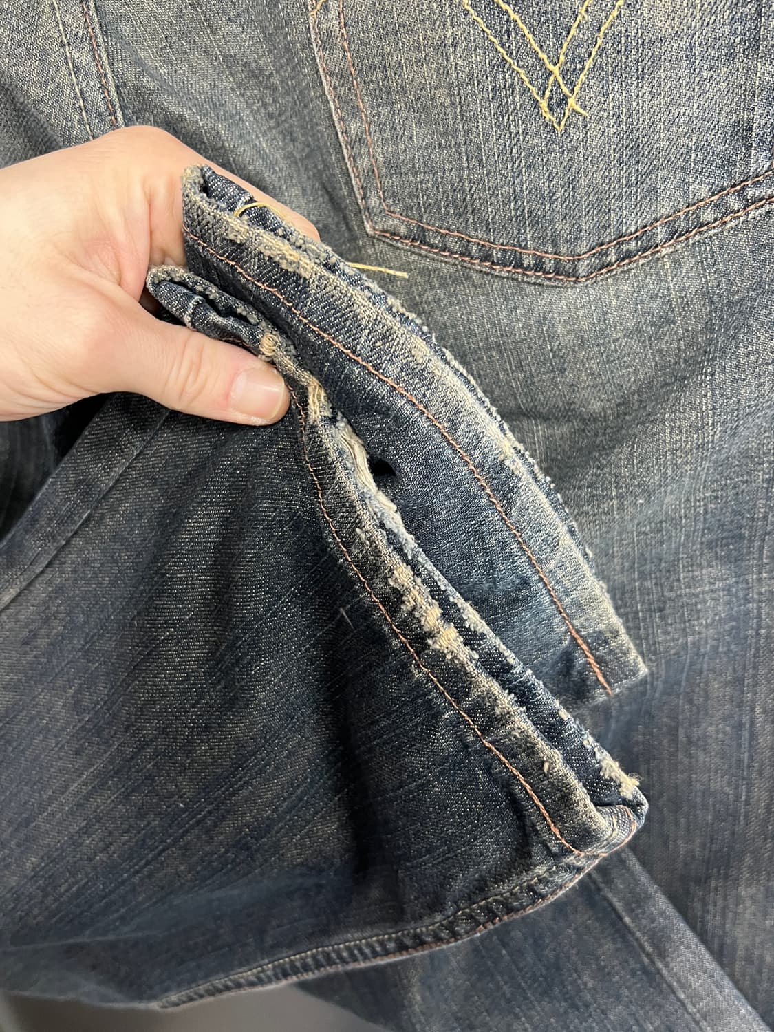 00s Levis 리바이스 514 슬림 스트레이트핏 흑청 데님 팬츠 상품이미지4