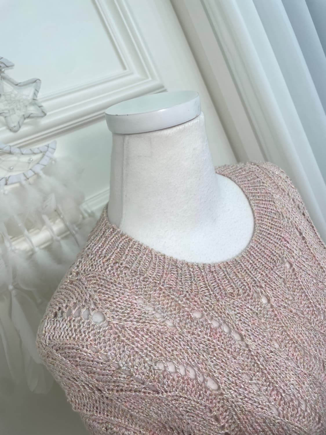 pink pastel mix wave point knit top 상품이미지7