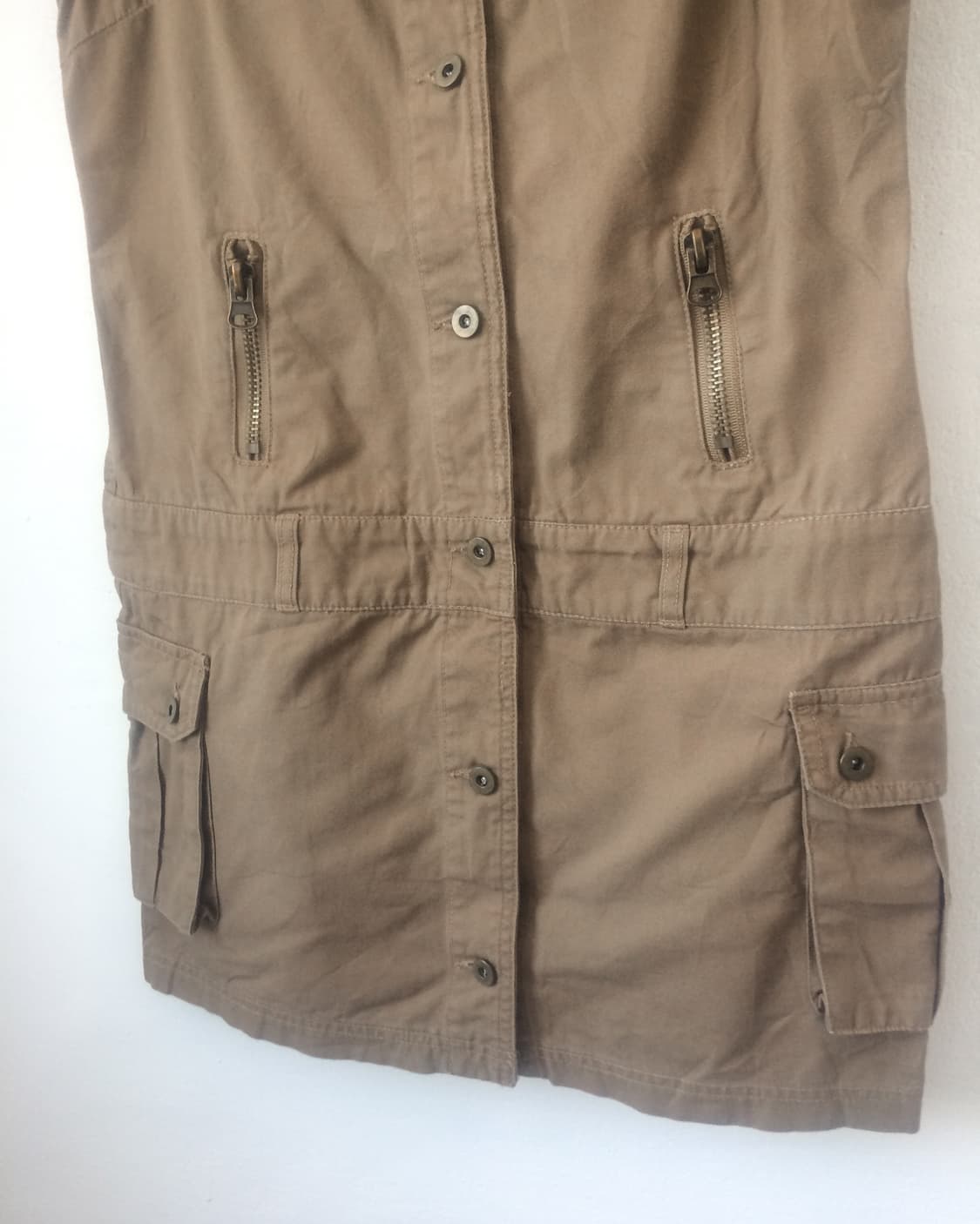 Multi pocket shirt sleeveless onepiece 상품이미지3