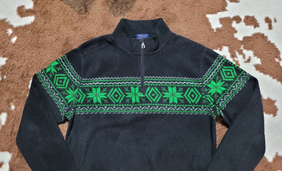 폴로 랄프로렌 노르딕 패턴 남녀공용 반집업 플리스(S~M) 상품이미지2