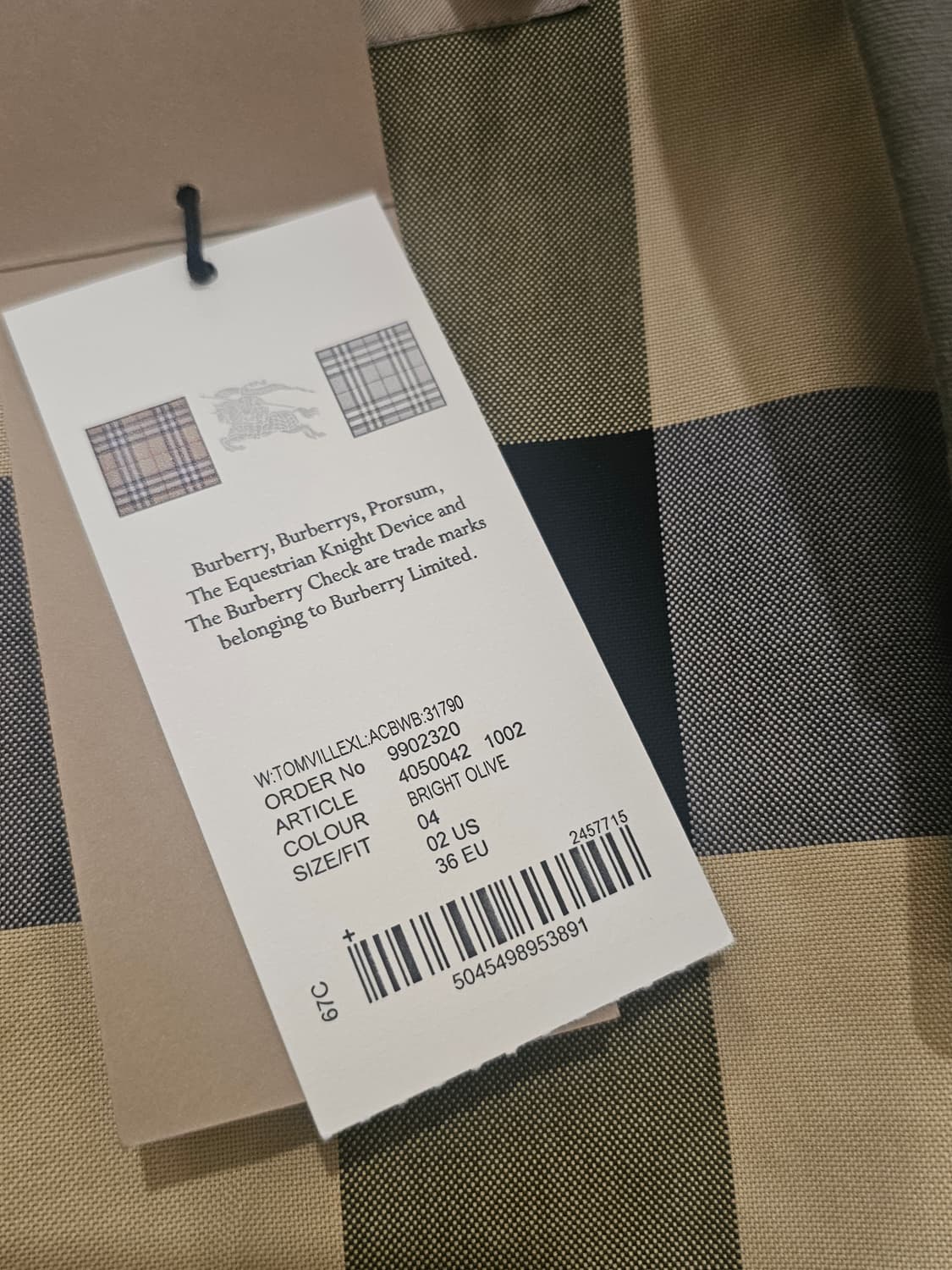 새제품 버버리 코트 EU36 브라이트올리브 컬러  상품이미지7