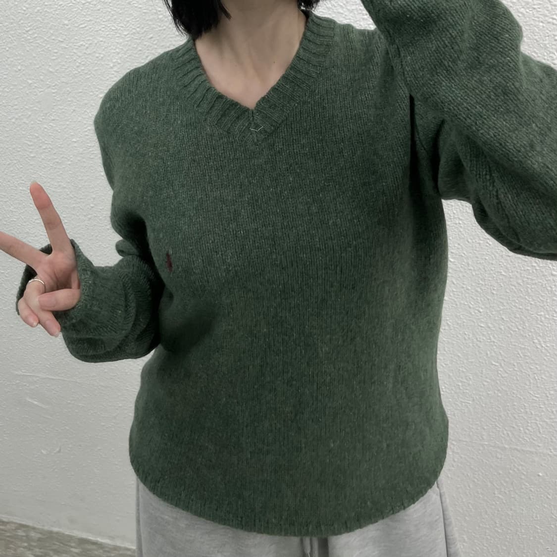 폴로 랄프로렌 버건디포니 딥그린 니트 S 상품이미지6