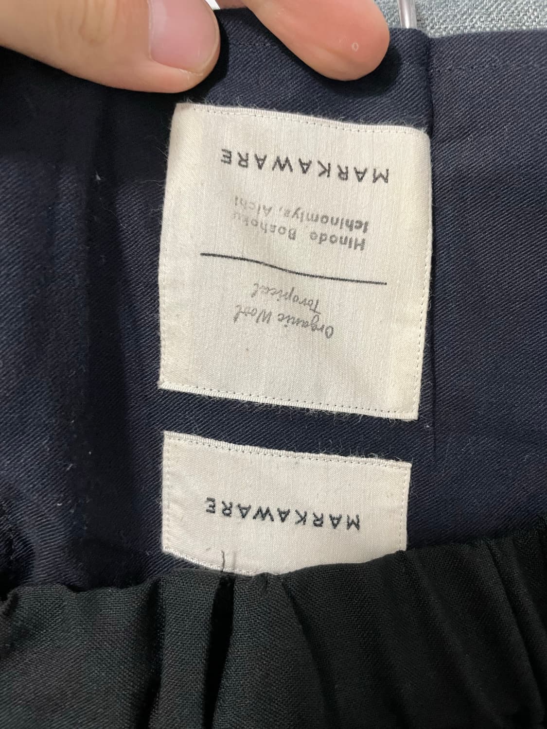 마카웨어 밀리터리 섬머울 와이드 팬츠 블랙 F 상품이미지4