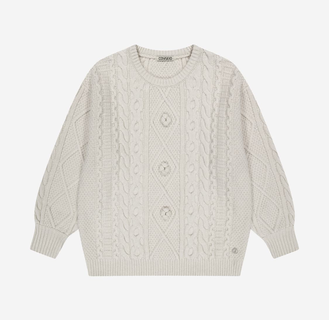 코이세이오 폼폼 케이블 니트 아이보리 상품이미지1