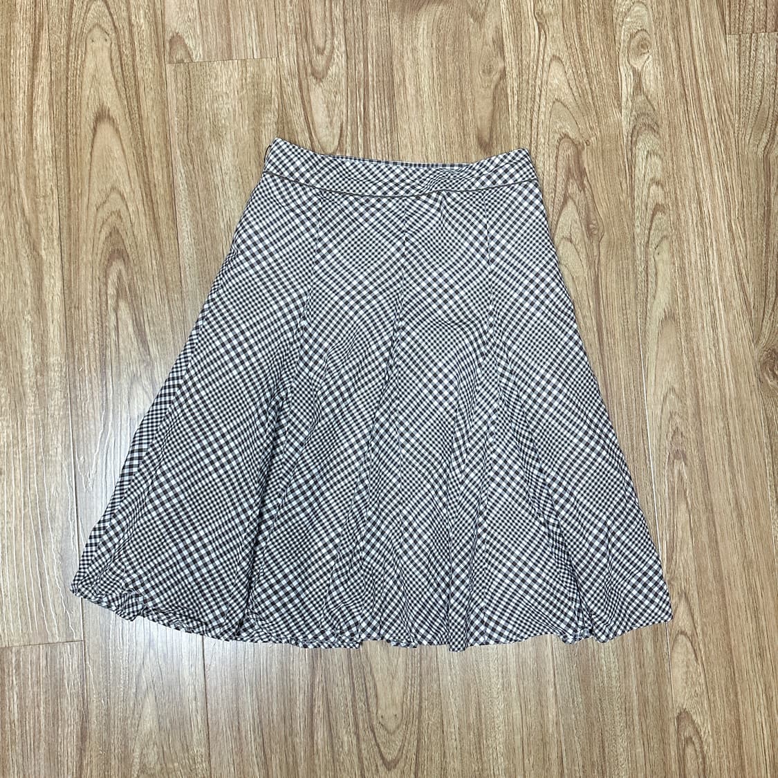 빈티지 브라운 체크 스커트 발레코어 긱시크 고딕 모리걸 코이세이오깔 상품이미지1