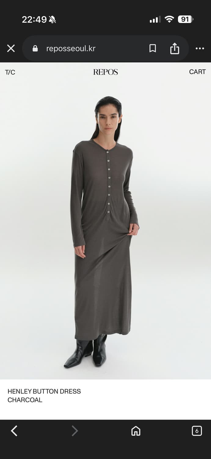 Repos 리포스 핸리 버튼 원피스 블랙 상품이미지2