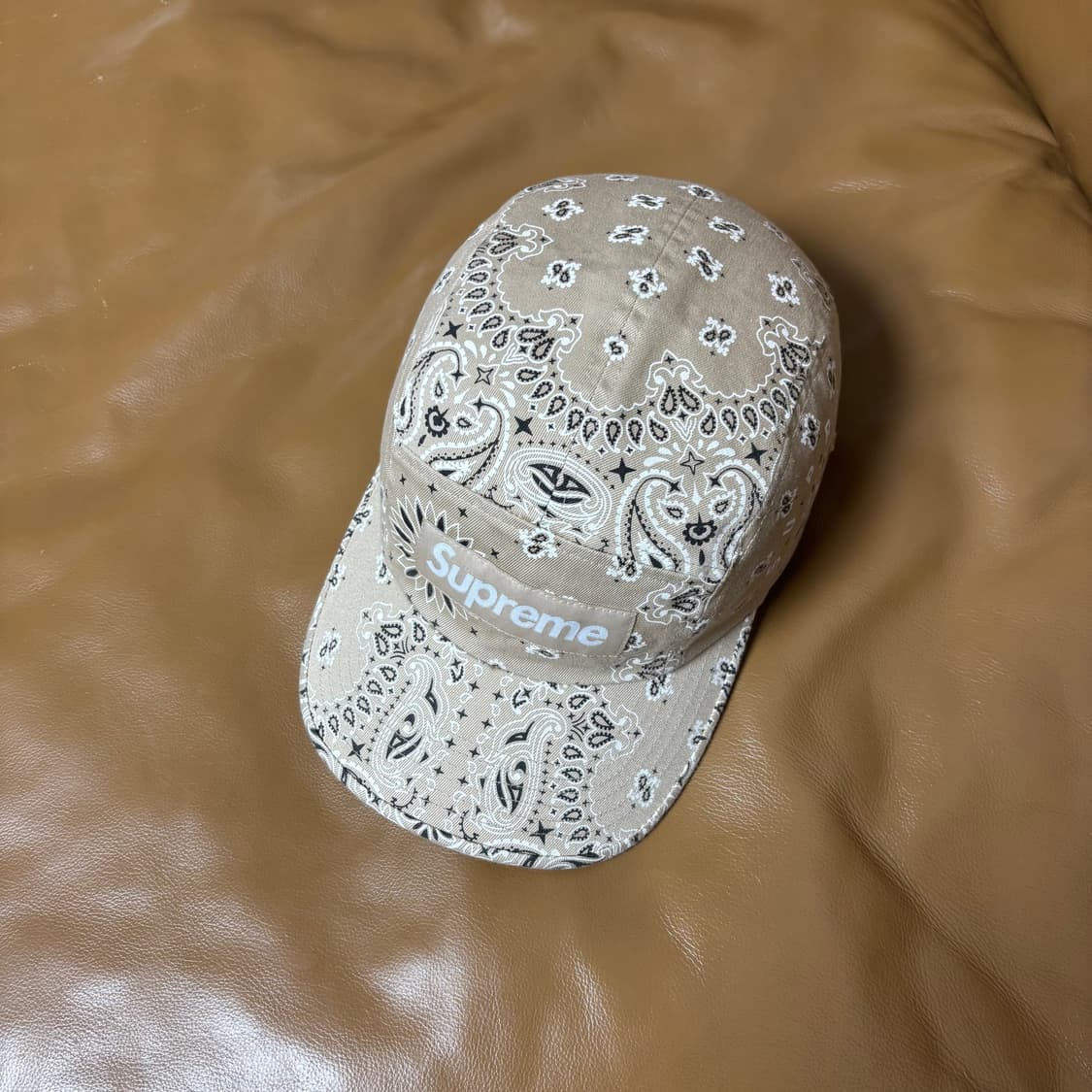 슈프림 캠프캡 모자 박스로고 21ss 반다나 탄 상품이미지6