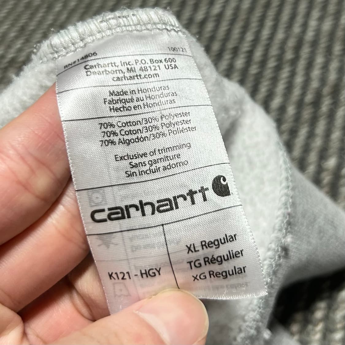 [XXL] Carhartt 칼하트 미드웨이트 기모 그레이 후드티 상품이미지8