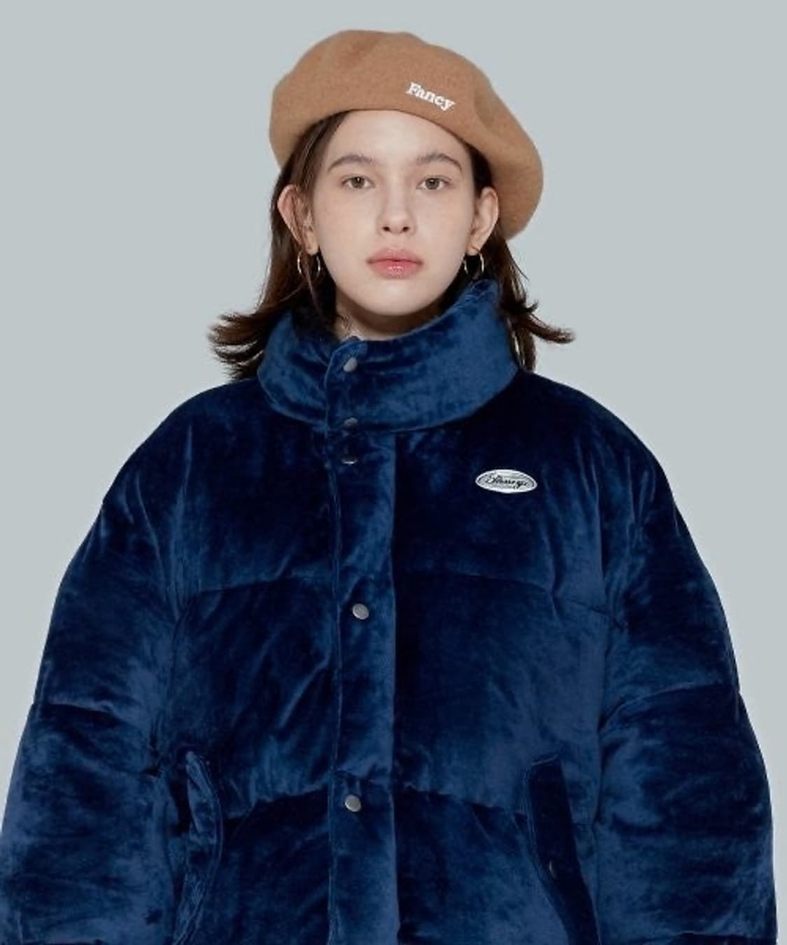 네스티팬시클럽 벨벳 패딩 네이비 상품이미지1